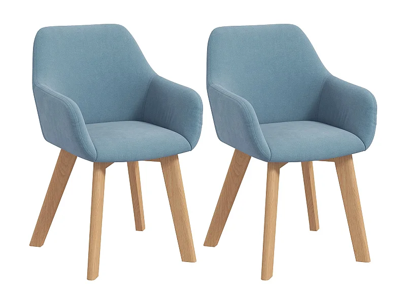 Pack de 2 sillas Luna Homcom con reposabrazos azul claro 80x54x57 cm