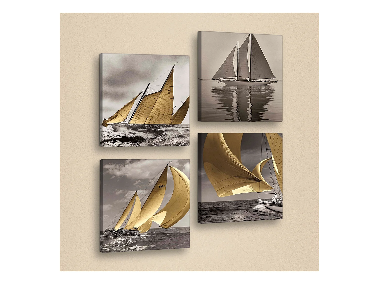 Quadros Decorativos em Couro PU - Conjunto de 4 Peças Elegantes