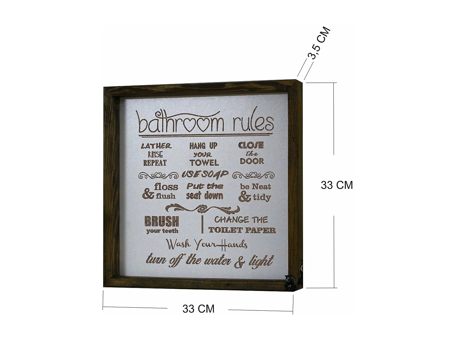 Quadro Decorativo em MDF com Moldura de Madeira de Pinho - KZM006