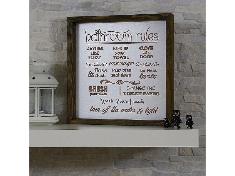 Quadro Decorativo em MDF com Moldura de Madeira de Pinho - KZM006