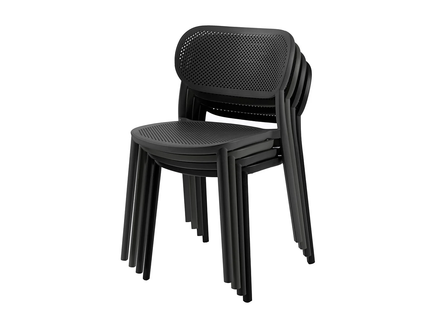 4 chaises en polymère empilables pour intérieur et extérieur