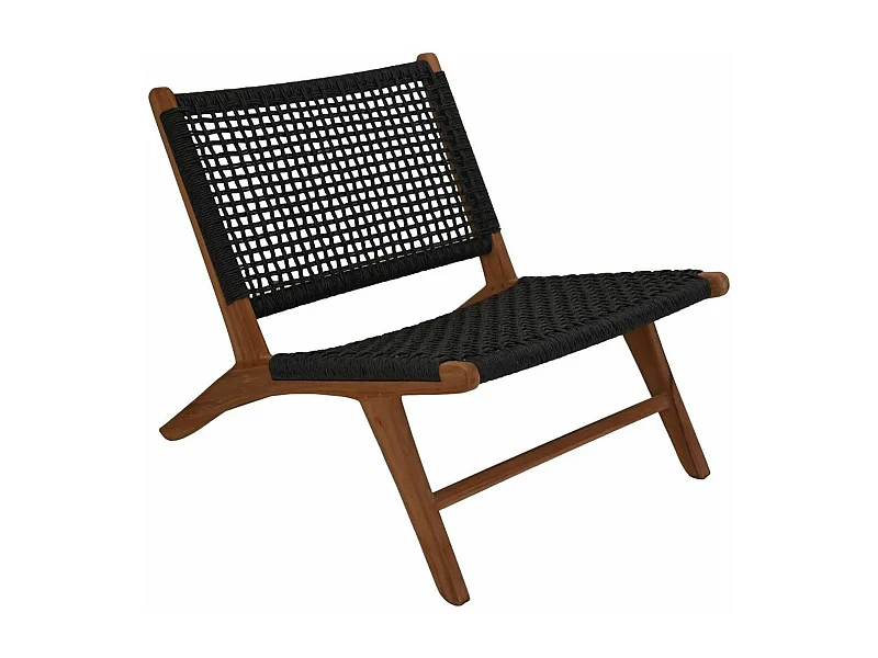 Fauteuil de jardin en teck noir 66 x 80 x 65 cm