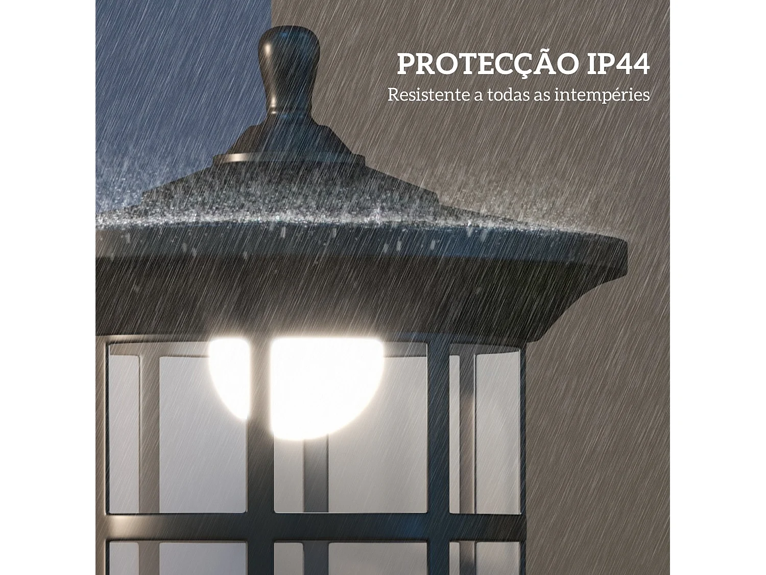 Pack de 2 farolas Alfredo Outsunny carga solar negro 184x23,5 cm