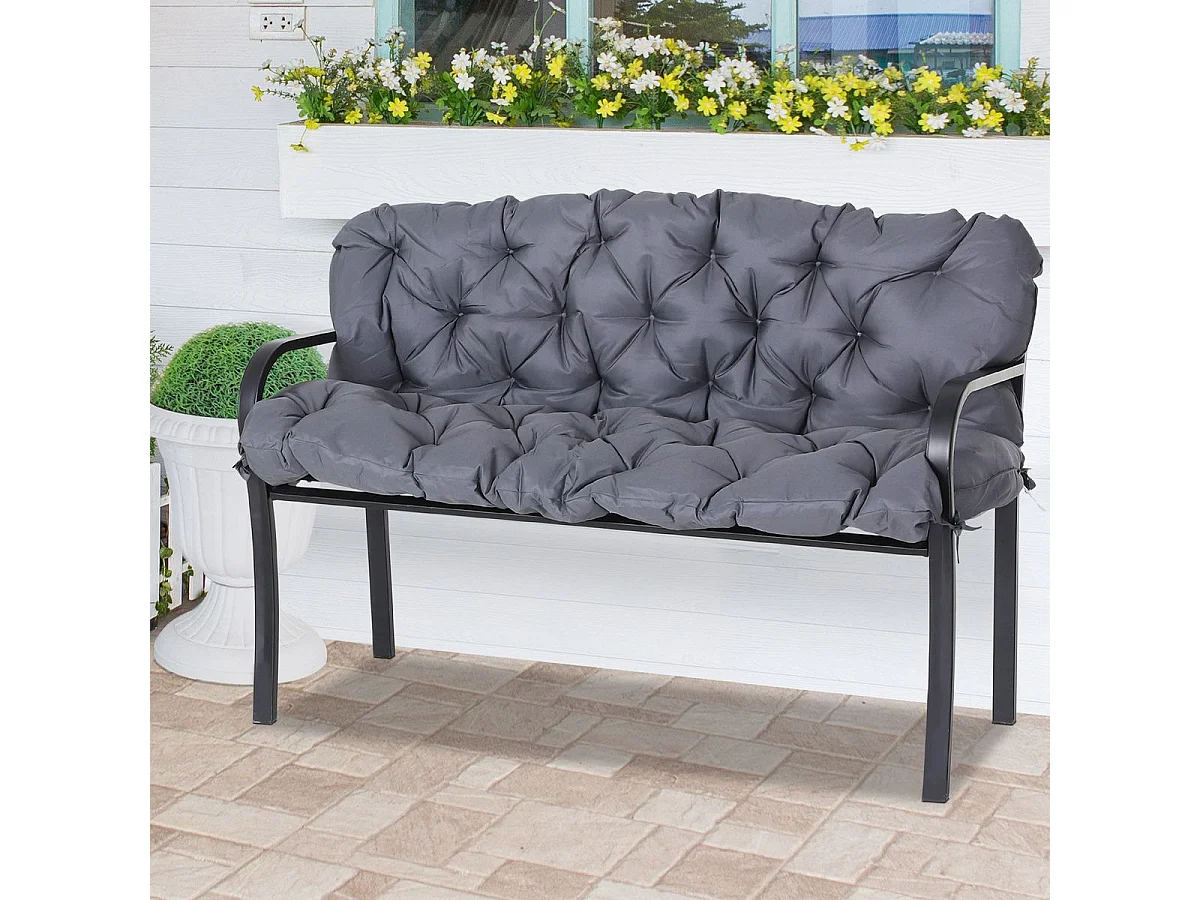 Cojin para banco con respaldo 132x110x10 cm colchon de  outsunny