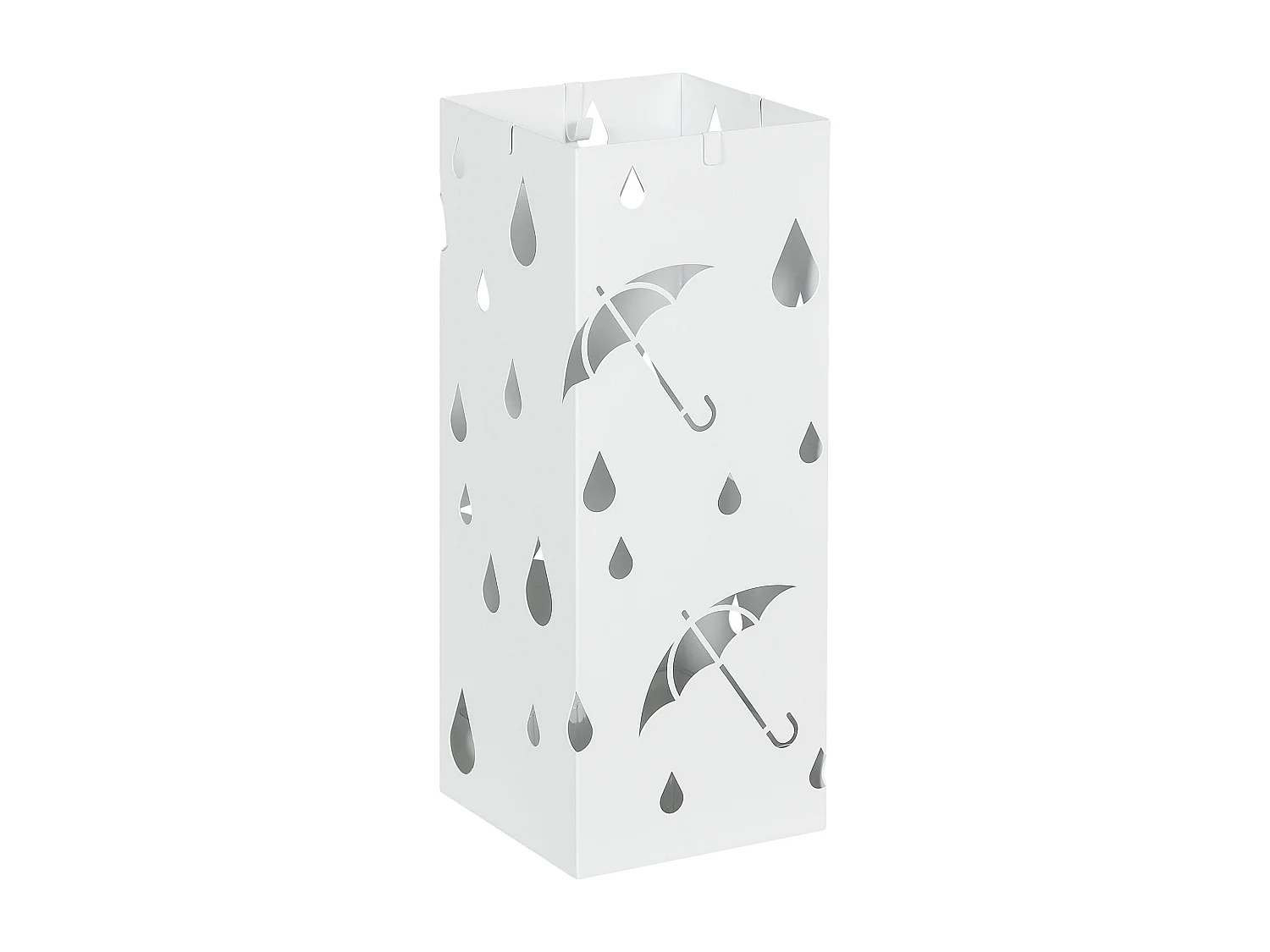 Suporte para Guarda-Chuvas Branco com Bandeja de Gotejamento e 4 Ganchos - HOMCOM