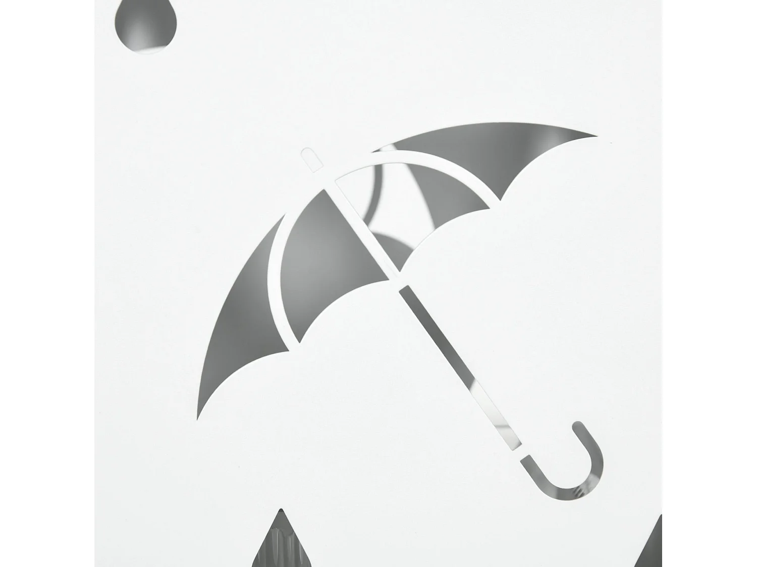 Suporte para Guarda-Chuvas Branco com Bandeja de Gotejamento e 4 Ganchos - HOMCOM