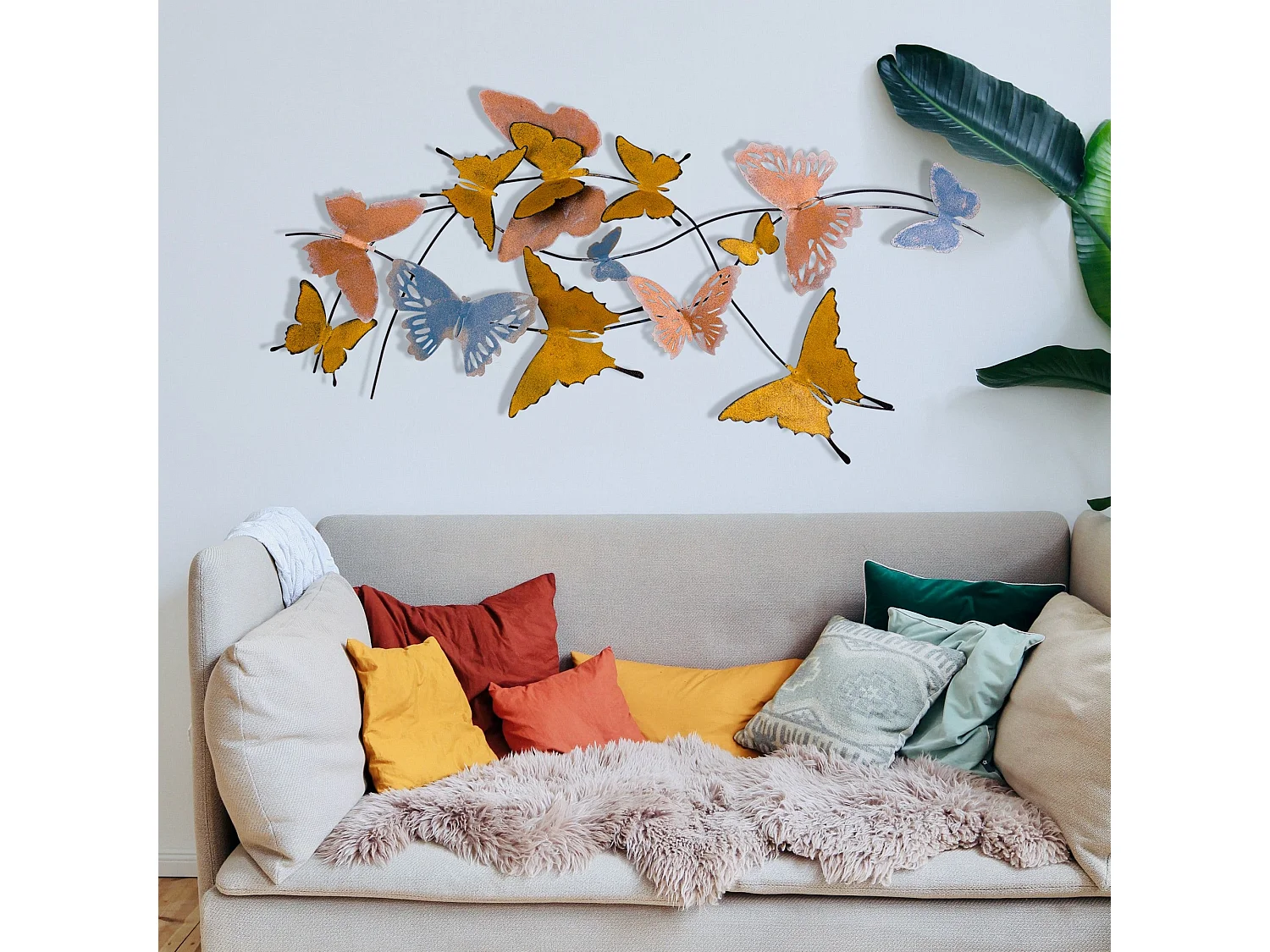 Acessório Decorativo de Parede em Metal - Borboletas Elegantes