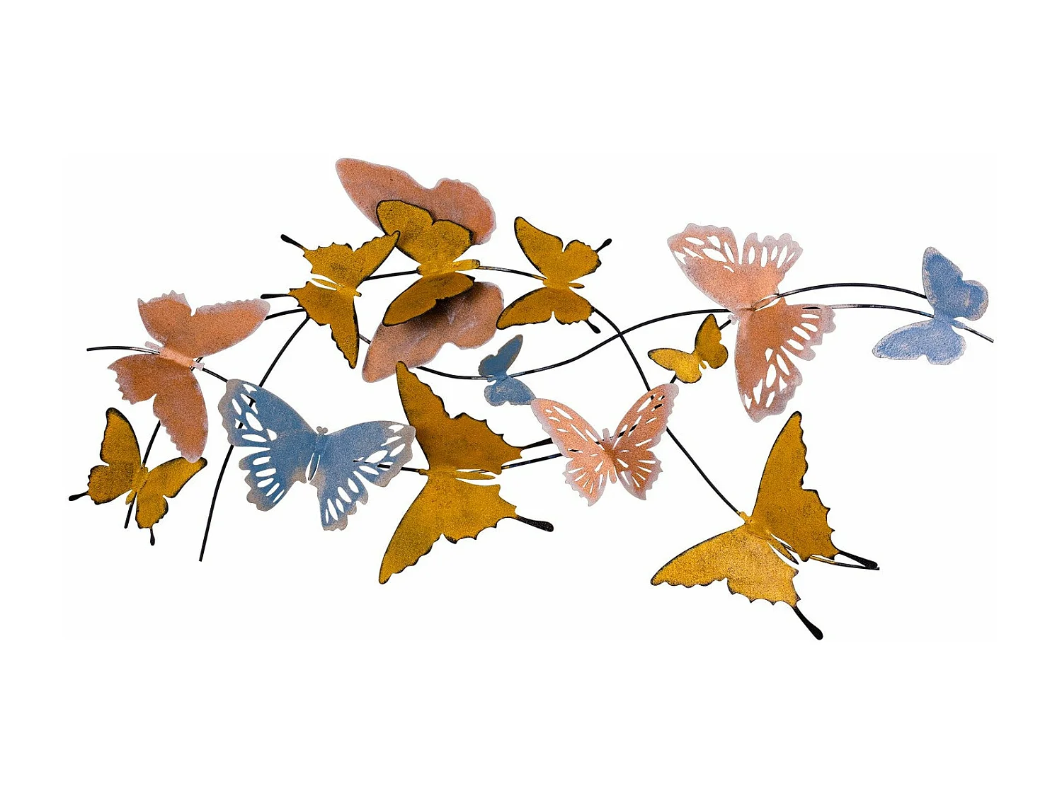 Acessório Decorativo de Parede em Metal - Borboletas Elegantes