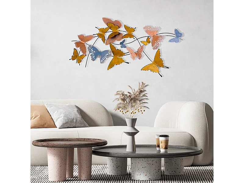 Acessório Decorativo de Parede em Metal - Borboletas Elegantes