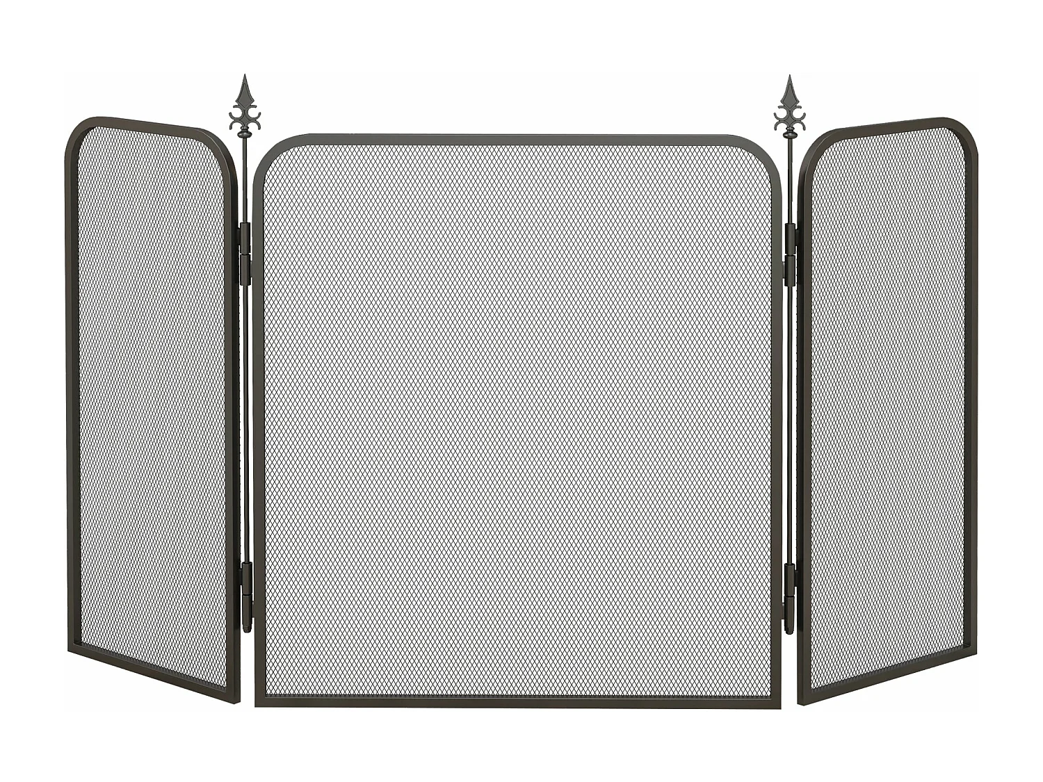 Frente para Lareira HOMCOM: Proteção Dobrável em Metal 96x1,3x56 cm - Elegância e Segurança em Preto