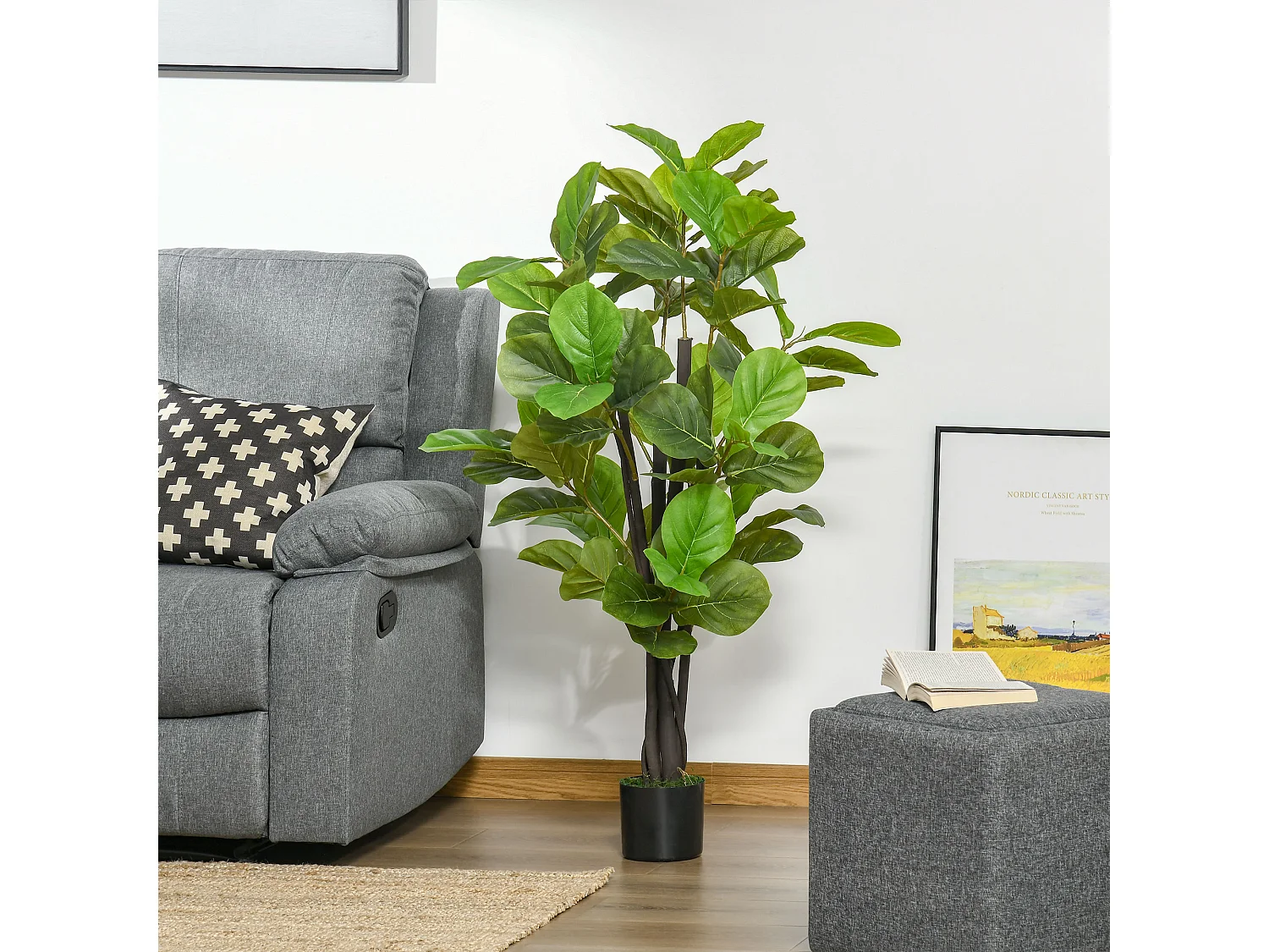 Planta artificial verde ø15x130 cm HOMCOM