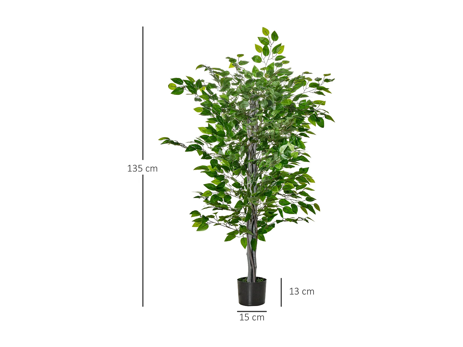 Planta artificial verde ø15x135 cm HOMCOM