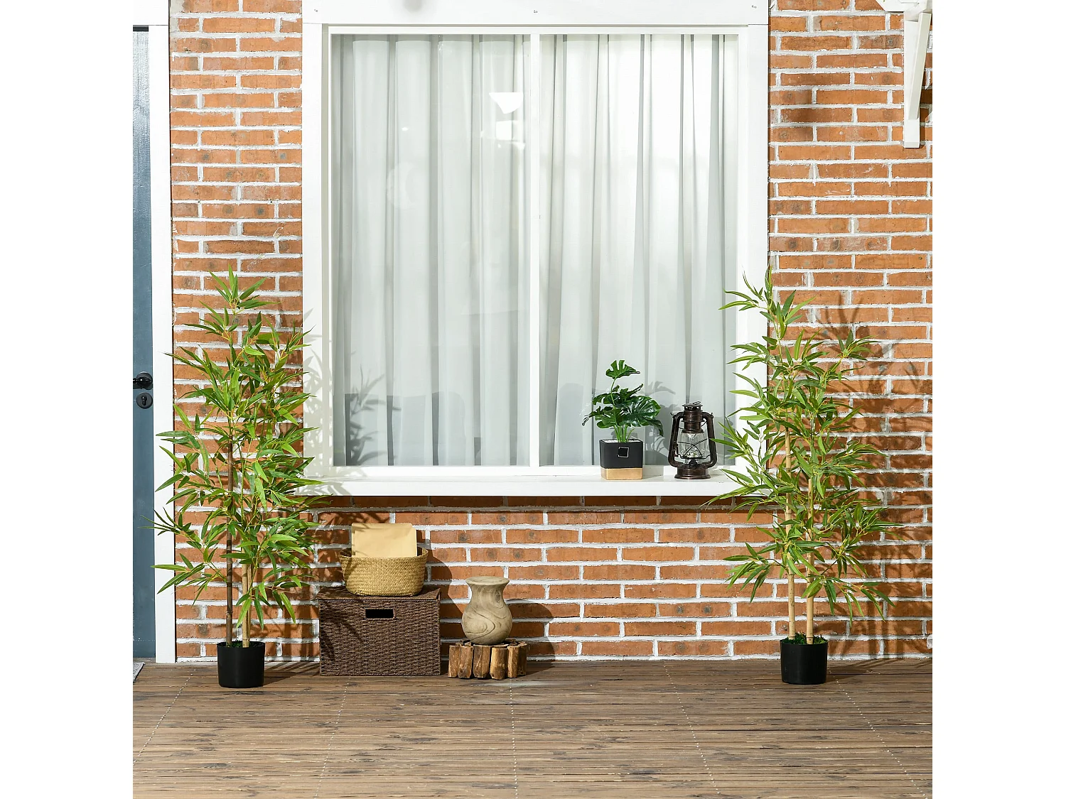 Plantas artificiales verde 15x15x120 cm HOMCOM