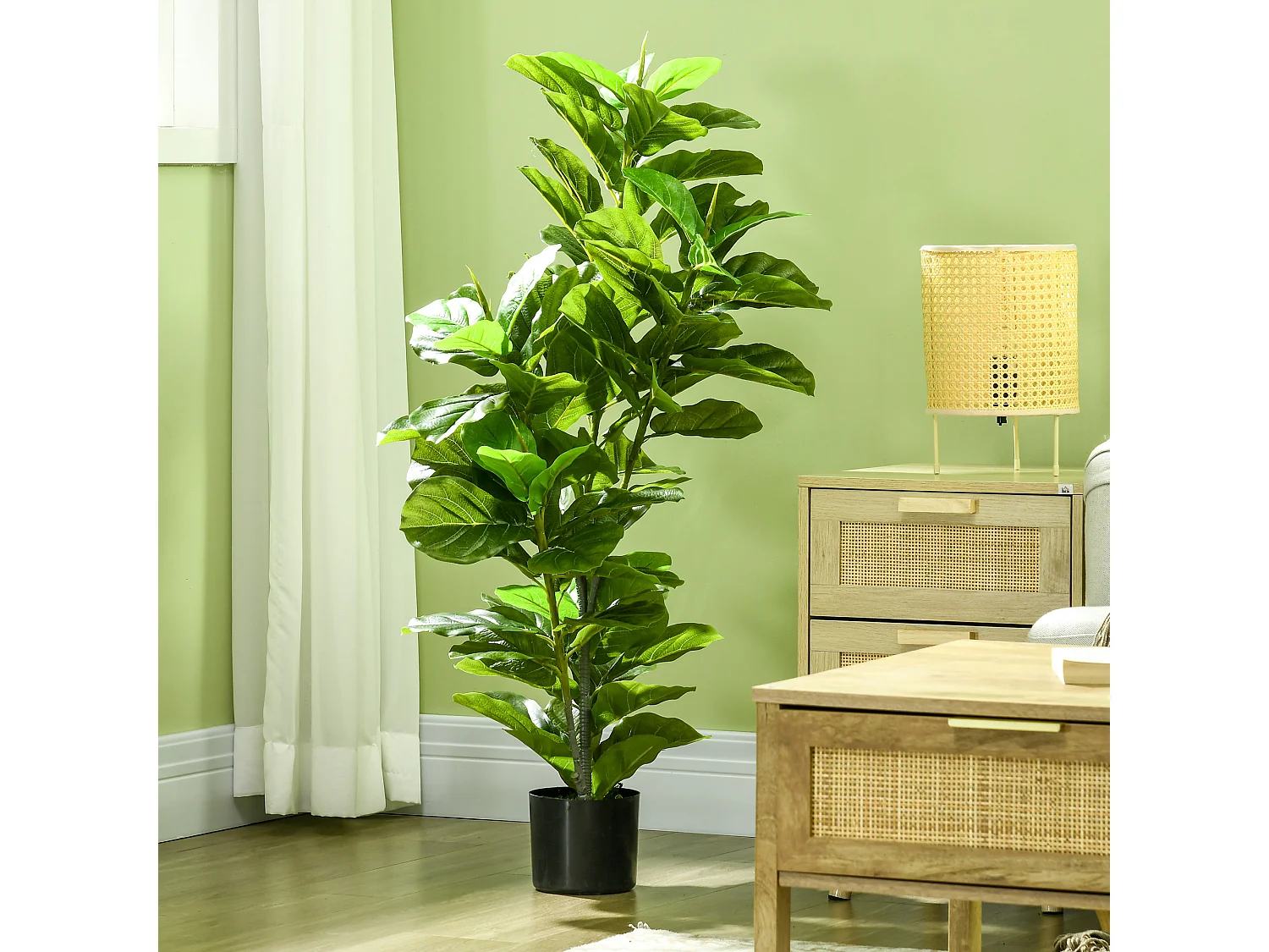 Planta ficus artificial verde 15x15x110 cm HOMCOM