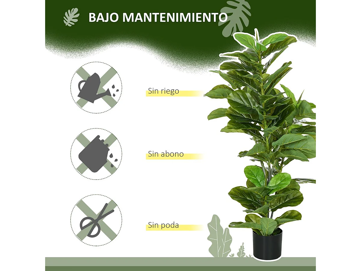 Planta ficus artificial verde 15x15x110 cm HOMCOM