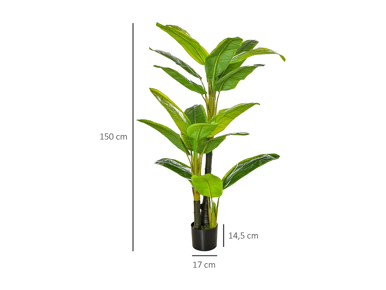 Bananeira Artificial de 150 cm com Vaso - Planta Decorativa Realista para Casa e Escritório