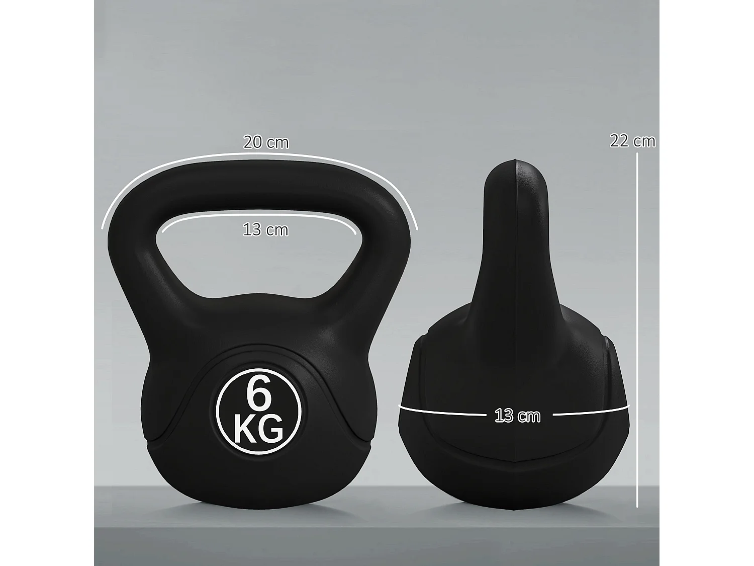 Kettlebell HOMCOM de 6 kg com Punho Antiderrapante para Treinos em Casa e Ginásio