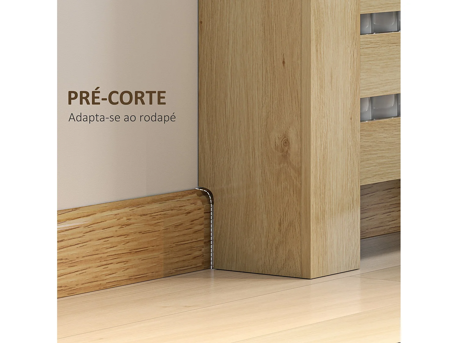 Cobertura Elegante para Radiador com Gavetas em MDF para Sala, Dormitório e Corredor - 111x19x95,5 cm Carvalho