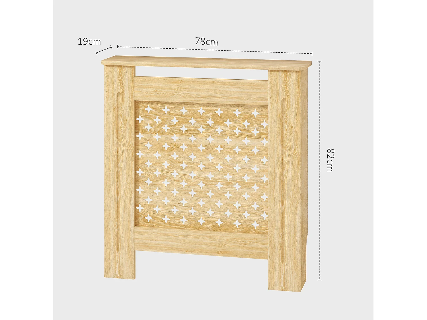 Cobertura de Radiador Nordic em MDF - Elegância e Segurança para Seu Ambiente - 78x19x82 cm - Carvalho