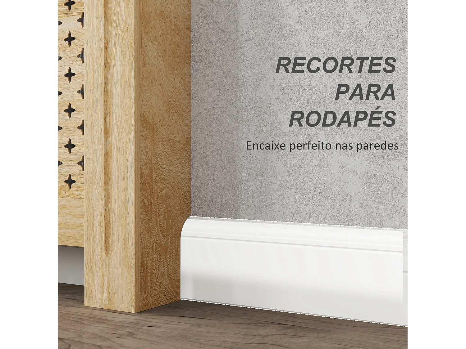 Cobertura de Radiador Nordic em MDF - Elegância e Segurança para Seu Ambiente - 78x19x82 cm - Carvalho