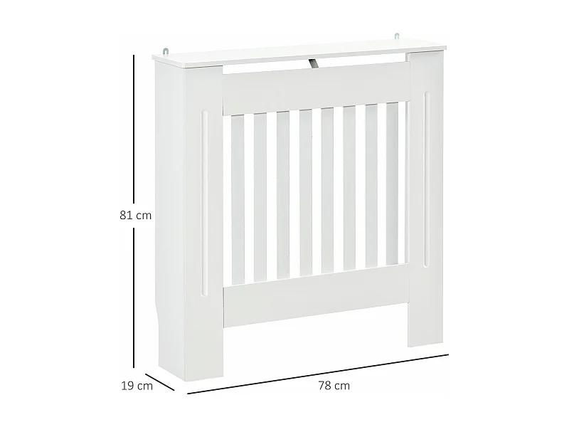 Cobertura para Radiador HOMCOM Branca 78x19x81 cm com Prateleira Moderna e Funcional