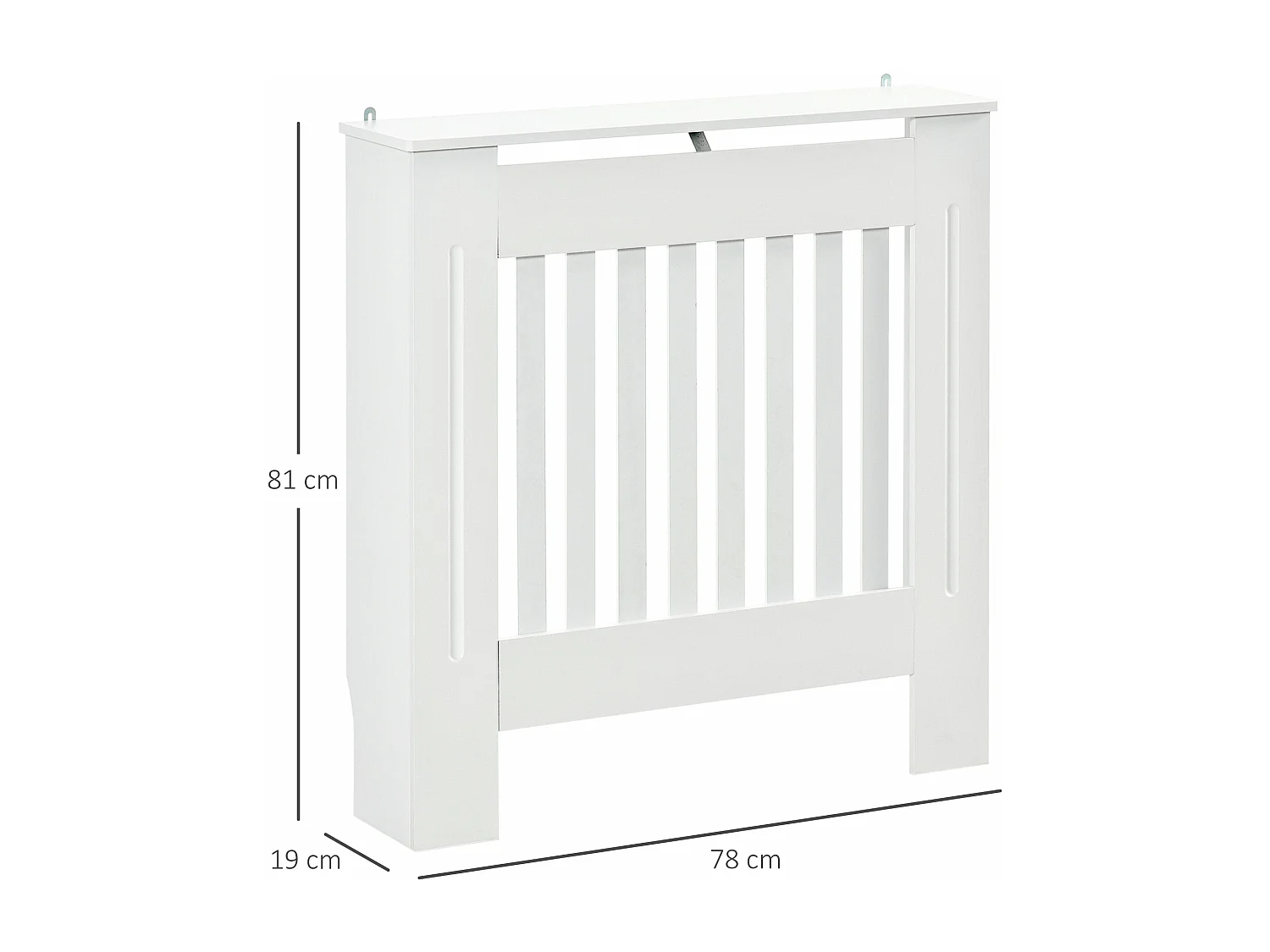 Cobertura para Radiador HOMCOM Branca 78x19x81 cm com Prateleira Moderna e Funcional