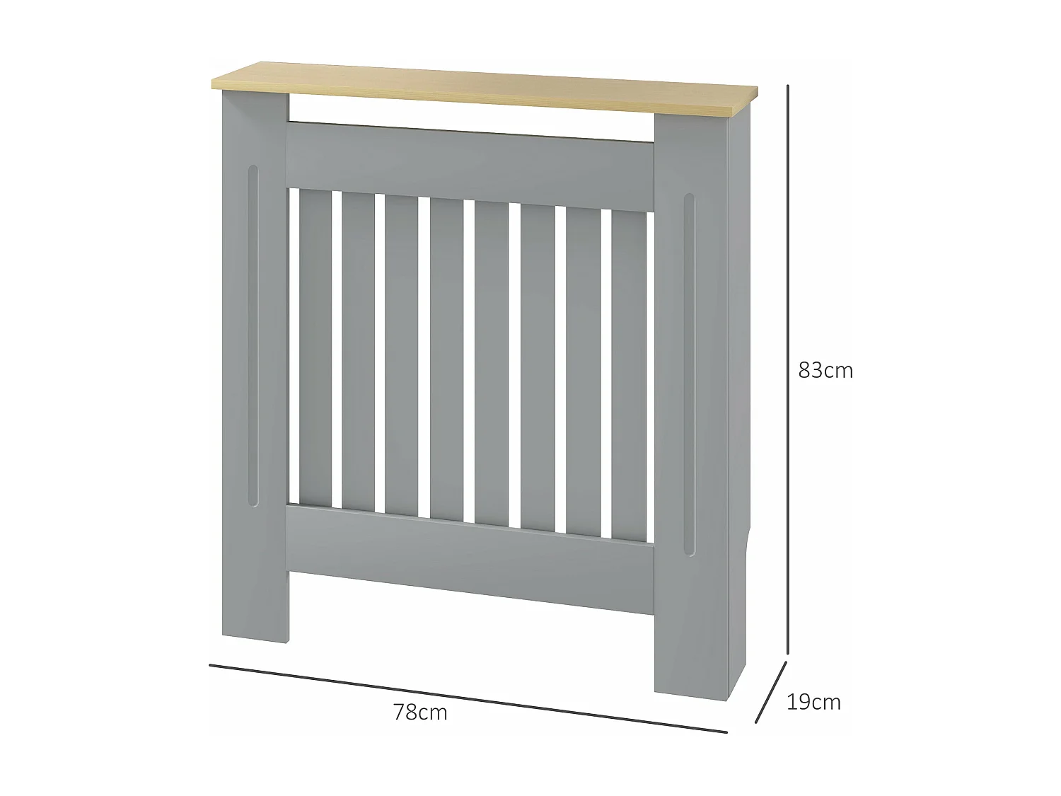 Cobertura para Radiador com Prateleira e Design Moderno – 78x19x83 cm – Cinza Elegante
