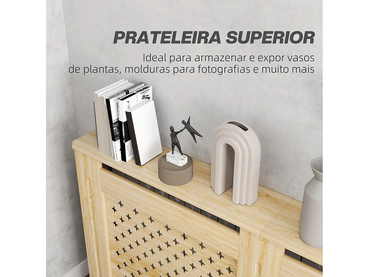 Cobertura de Radiador em MDF - Proteção Estilosa para Ambientes 152x19x82 cm Carvalho