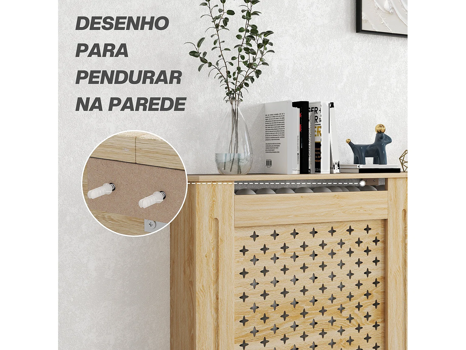 Cobertura de Radiador em MDF - Proteção Estilosa para Ambientes 152x19x82 cm Carvalho