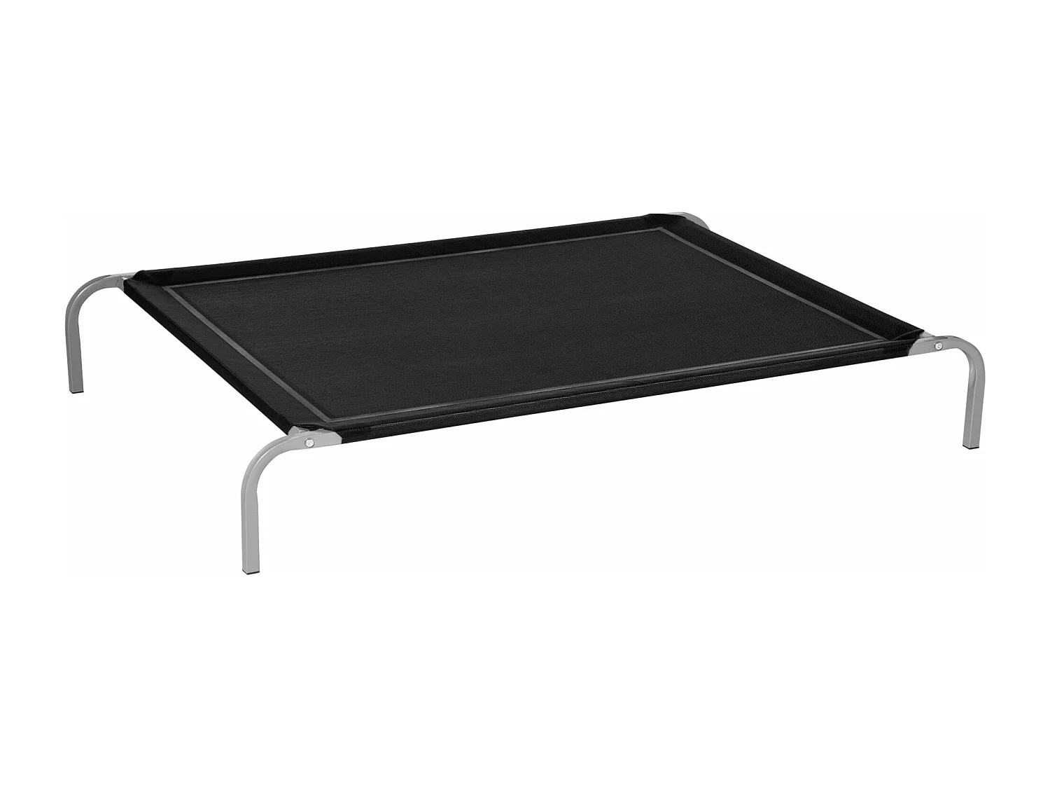 Cama Elevada PawHut para Cães e Gatos - Estrutura Resistente e Tecido Transpirável, 130x90 cm, Preto