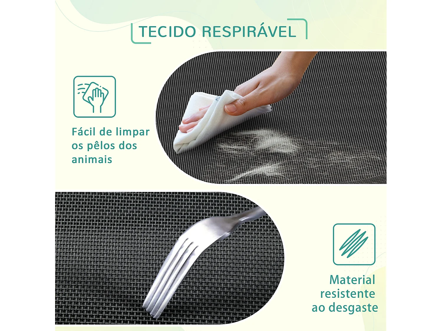 Cama Elevada PawHut para Cães e Gatos - Estrutura Resistente e Tecido Transpirável, 130x90 cm, Preto