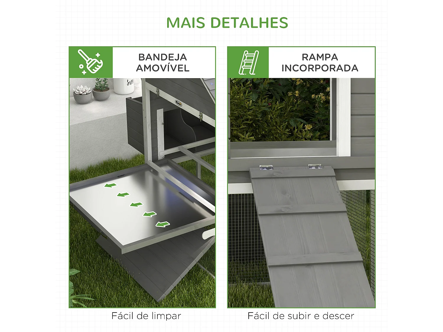 Galinheiro Grande de Madeira PawHut com Acesso Fácil e Proteção para Galinhas