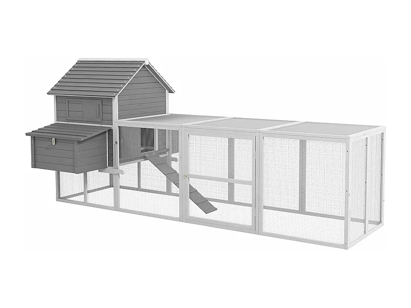 Galinheiro Grande de Madeira PawHut com Acesso Fácil e Proteção para Galinhas