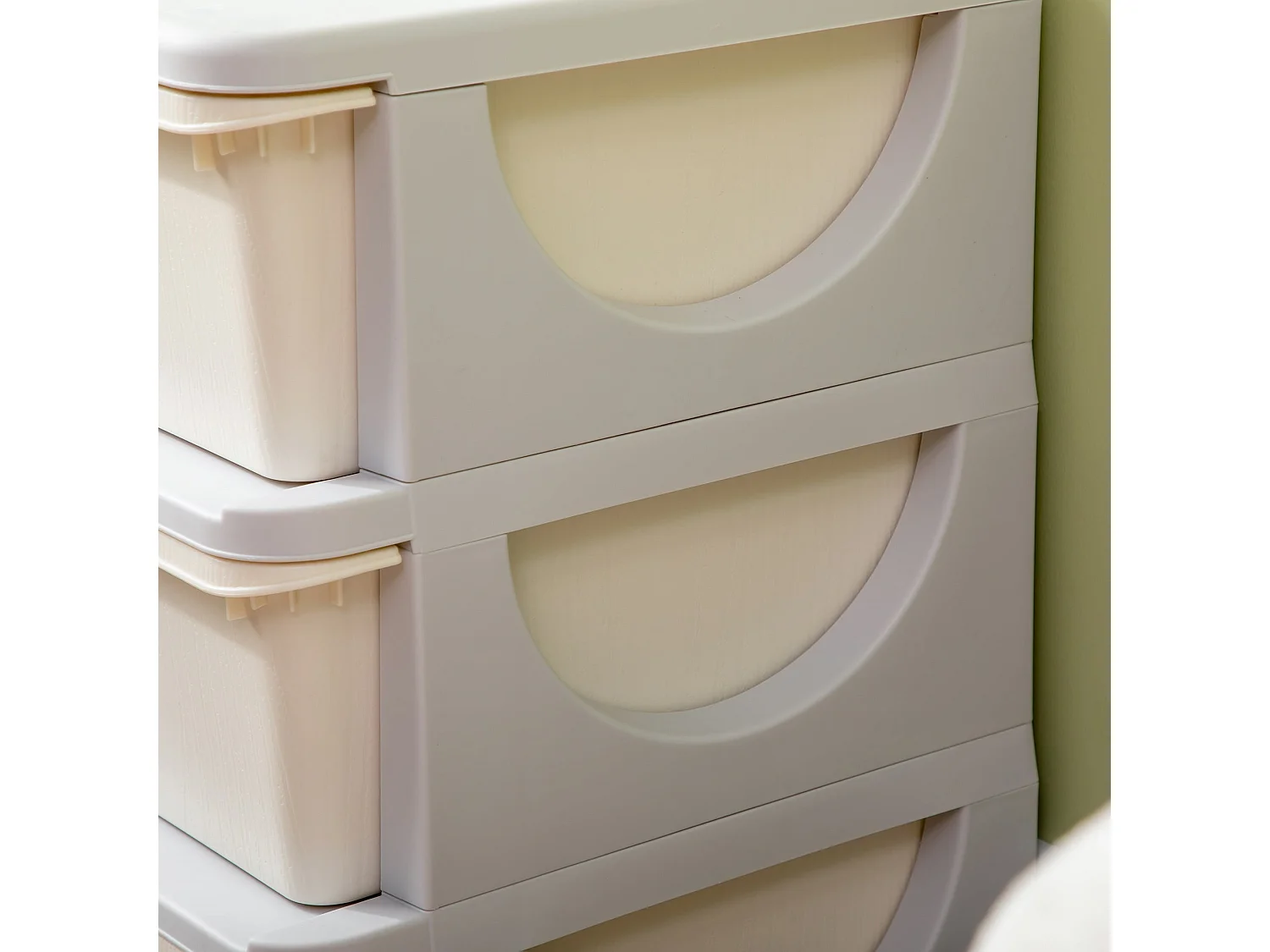 Organizador de Brinquedos HOMCOM para Crianças com 3 Gavetas - Prático e Seguro - 37x37x56,5 cm Bege