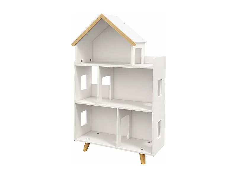 Estante Infantil ZONEKIZ de 3 Níveis para Brinquedos e Livros - Carga Máxima 50 kg, Branca