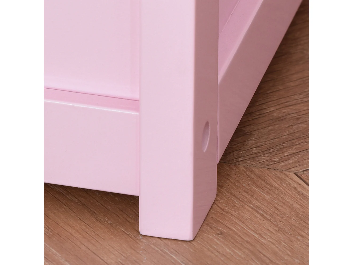 HOMCOM Baú de Brinquedos e Banco Infantil de Madeira Rosa com Encosto e Tampa Amortecida 60x30x50 cm