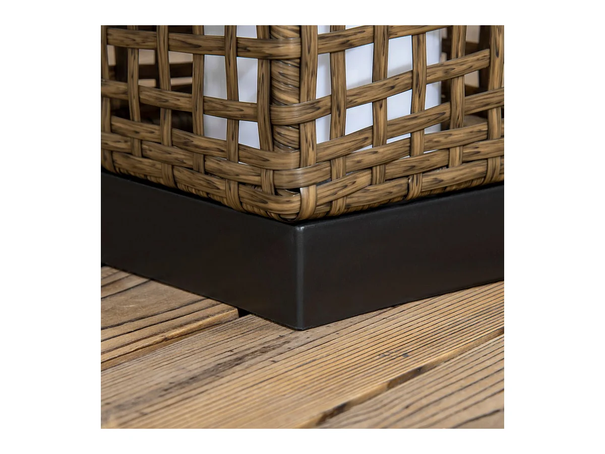 Lámpara solar Hawai Outsunny luces LED exterior marrón 46x15,5x15,5 cm