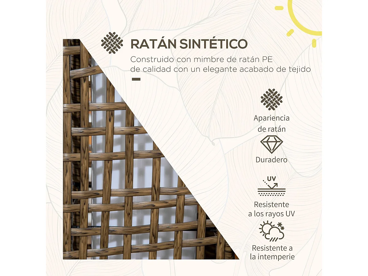 Candeeiro Solar de Jardim Outsunny com Vime Sintético e Luz LED - Elegância para Espaços Externos