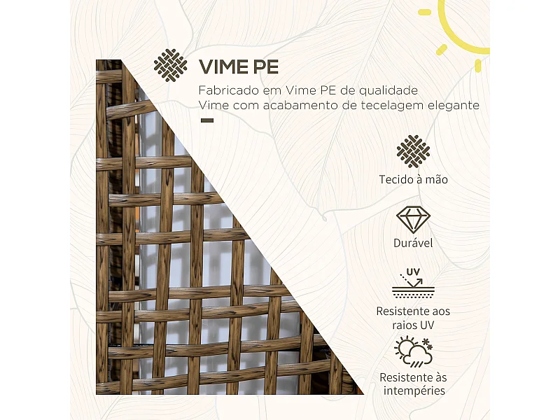 Candeeiro Solar de Jardim Outsunny com Vime Sintético e Luz LED - Elegância para Espaços Externos
