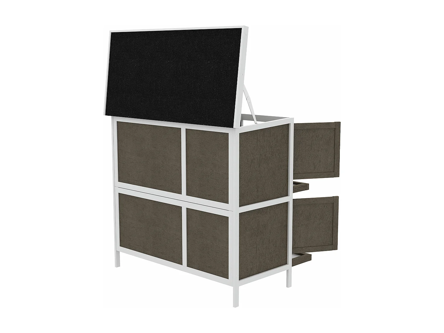 Gaiola de Madeira PawHut para Coelhos de 2 Andares com Teto Asfáltico e Acessórios Práticos