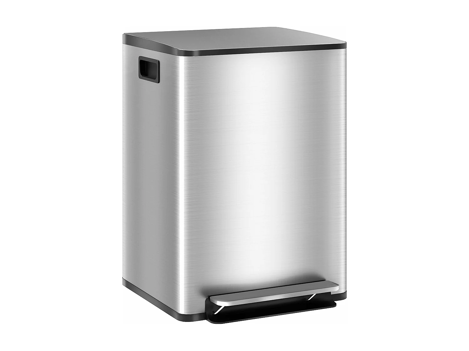 Lixeira de Cozinha HOMCOM com 2 Compartimentos de 20L em Aço Inoxidável com Fecho Suave