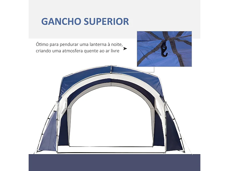 Tenda de Campismo Dobrável Outsunny 3,5x3,5m com Proteção UV e Bolsa de Transporte