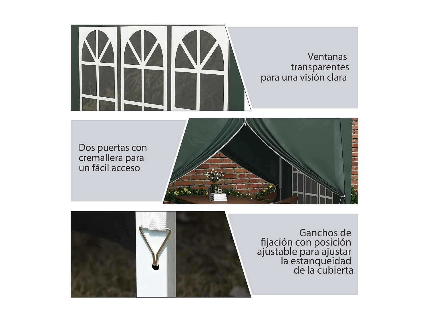 Carpa plegable verde 295x295x258 cm Outsunny