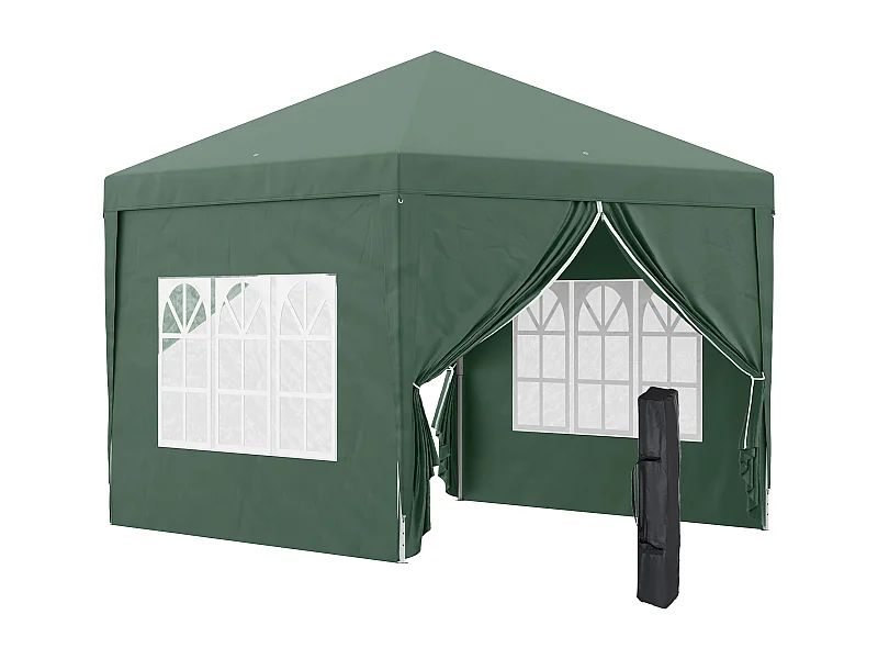 Tenda de Jardim Outsunny Verde com Paredes Amovíveis e Janelas - Ideal para Festas e Eventos