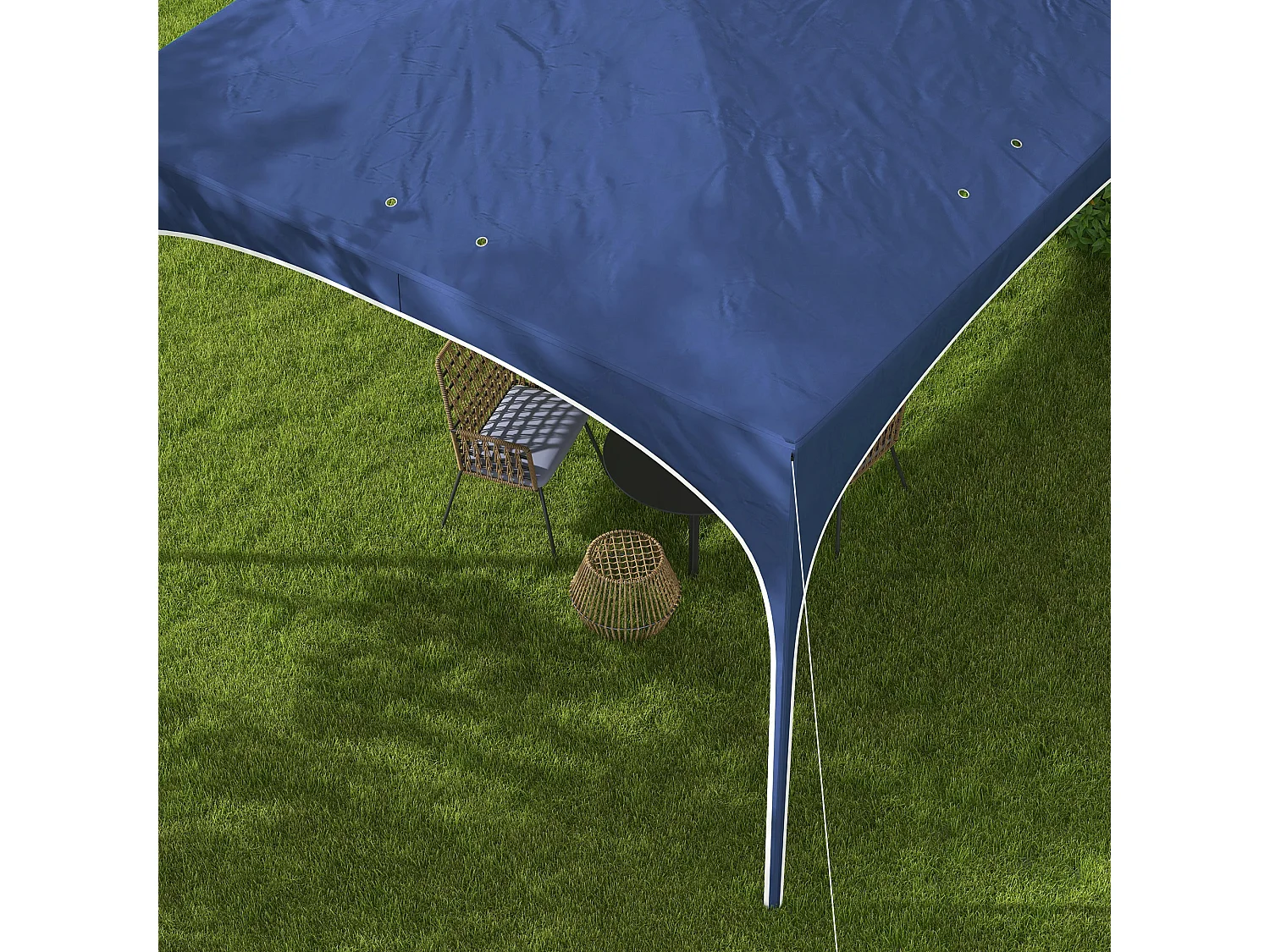 Tenda Dobrável Outsunny 3x3 m com Altura Ajustável e Proteção UV para Jardim e Eventos ao Ar Livre