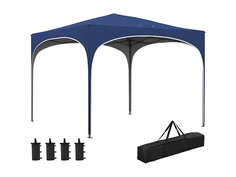 Tenda Dobrável Outsunny 3x3 m com Altura Ajustável e Proteção UV para Jardim e Eventos ao Ar Livre