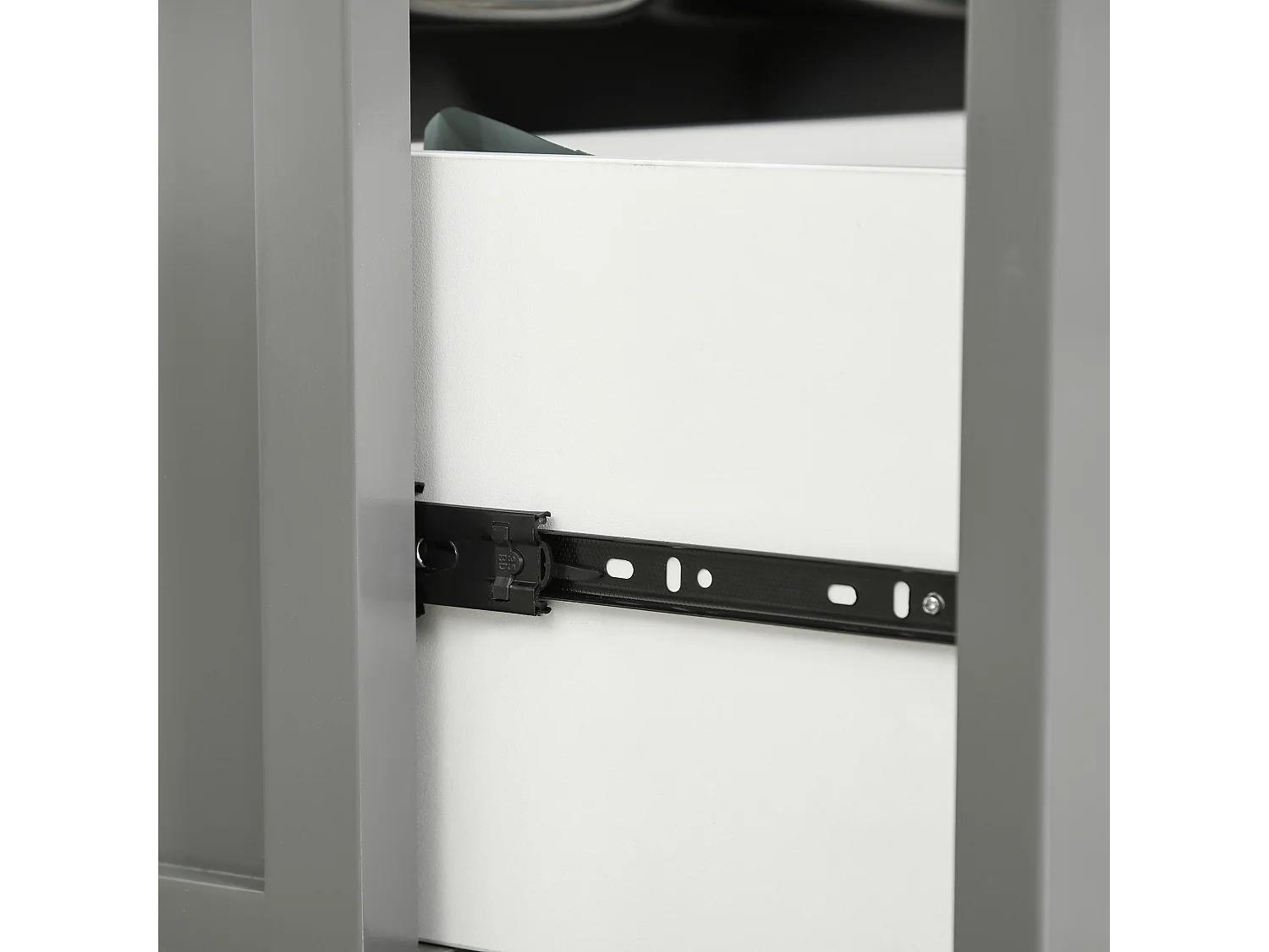 Comedouro Elevado PawHut para Cães com 2 Tigelas de Aço Inoxidável e Armazenamento Oculto