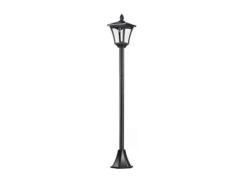 Candeeiro Solar para Jardim Outsunny com Painel Solar e Acendimento Automático - Preto 18x18x160 cm