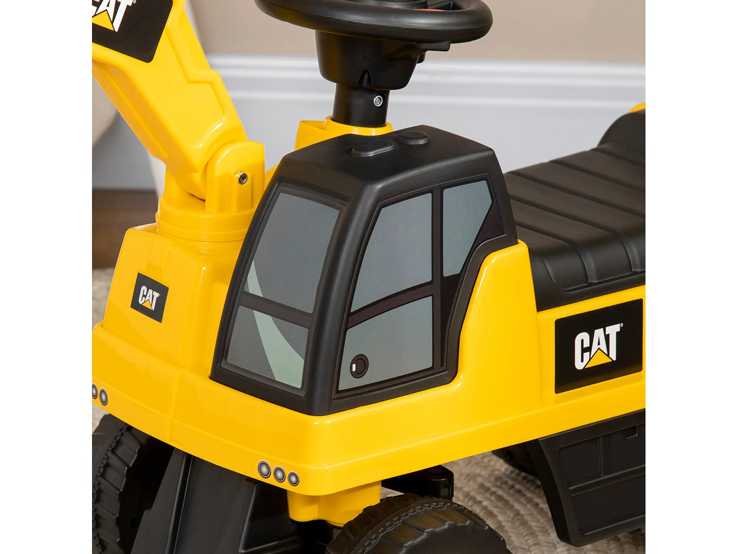 Escavadora Infantil HOMCOM Licenciada pela Caterpillar - Brinquedo para Crianças de 1 a 3 Anos