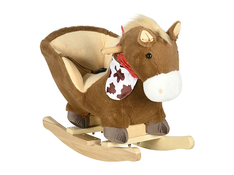 Cavalo Baloiço HOMCOM para Bebés com Sons e Segurança - Ideal para Crianças de 18 a 36 Meses